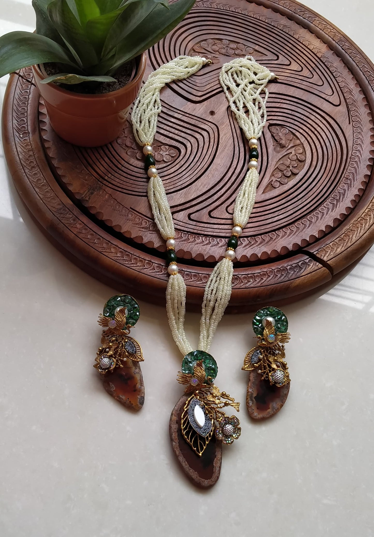 *Handmade Turkish work with Aqeaeq stone mala set