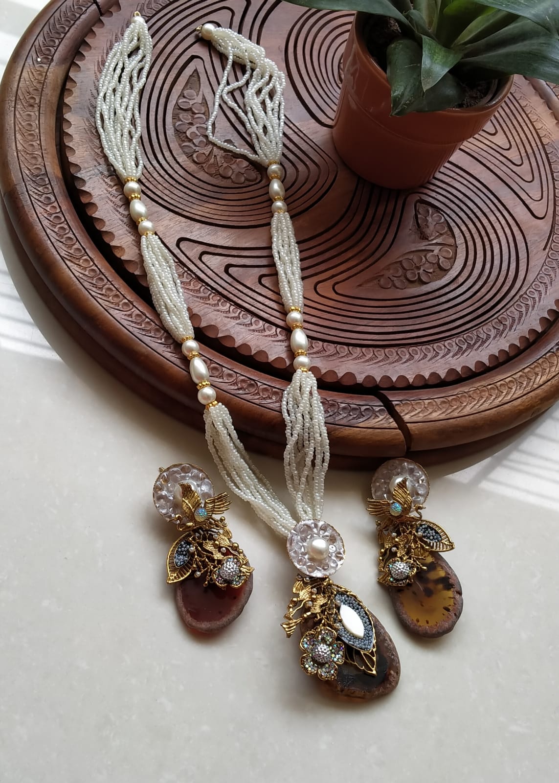 *Handmade Turkish work with Aqeaeq stone mala set