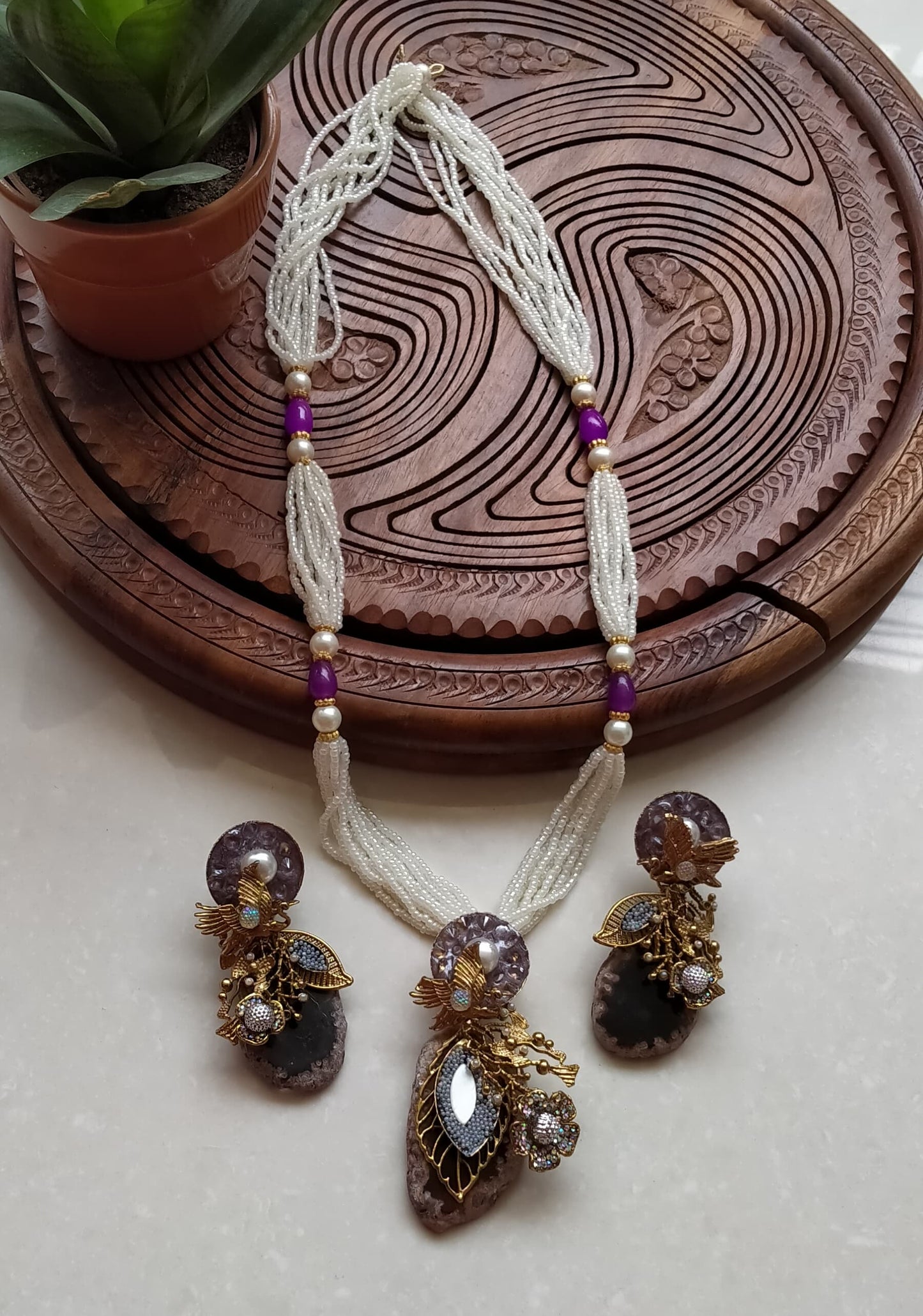 *Handmade Turkish work with Aqeaeq stone mala set