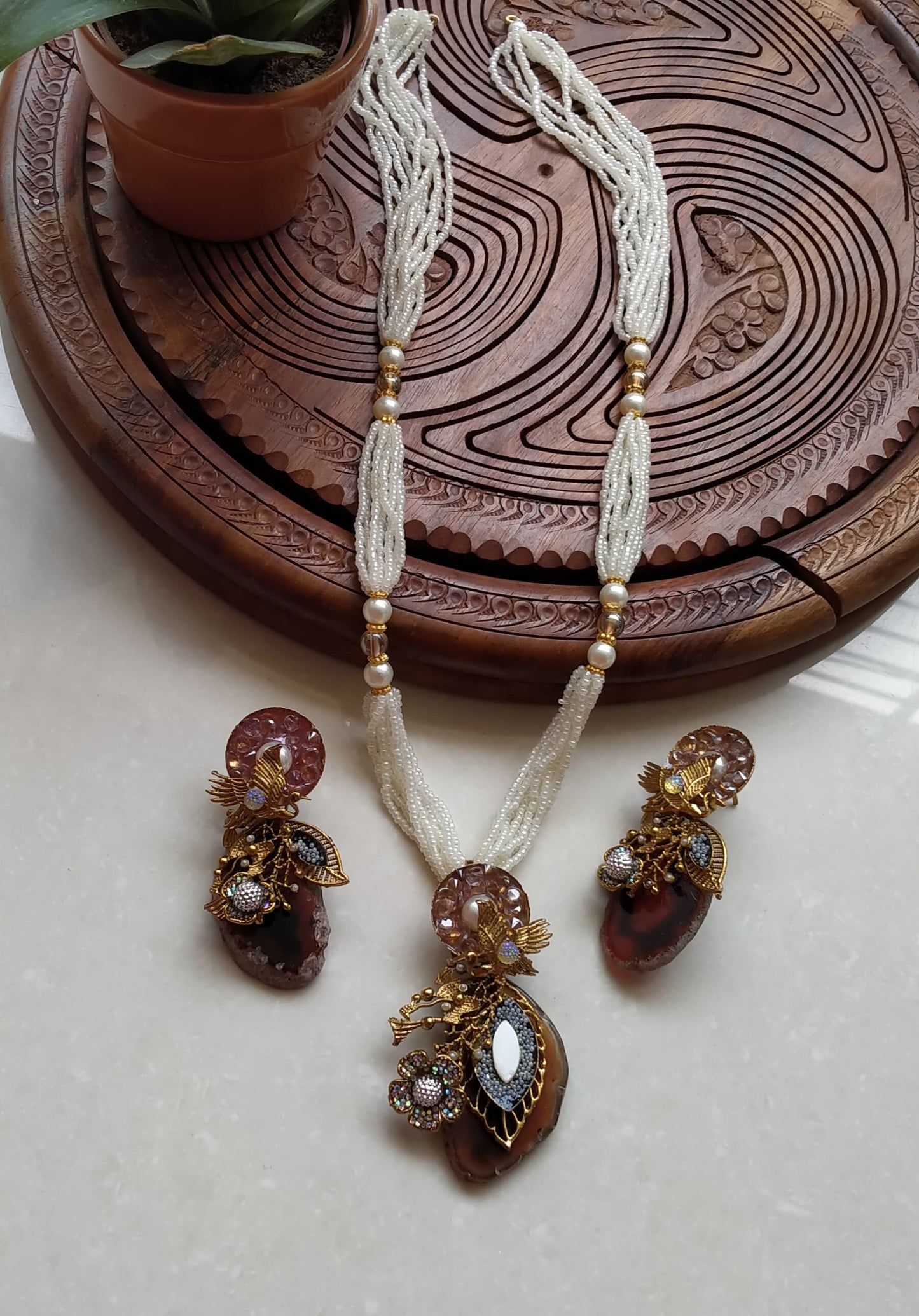 *Handmade Turkish work with Aqeaeq stone mala set